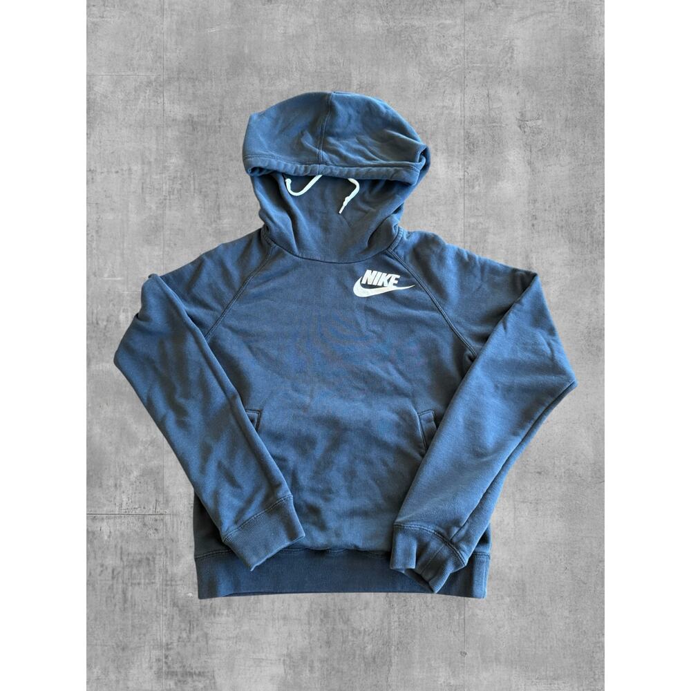Nike Girls Black Funnel Neck Hoodie XS Pullover Sweatshirt Fleece Kids